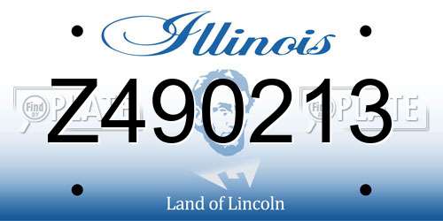 Z490213 Illinois License Plate