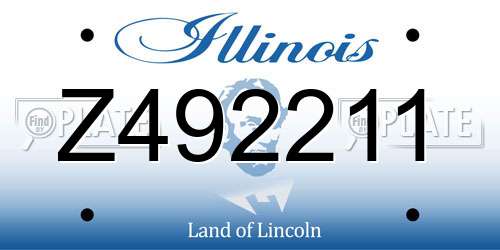 Z492211 Illinois License Plate