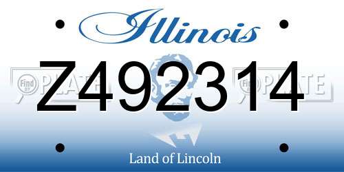 Z492314 Illinois License Plate
