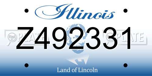Z492331 Illinois License Plate