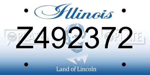 Z492372 Illinois License Plate