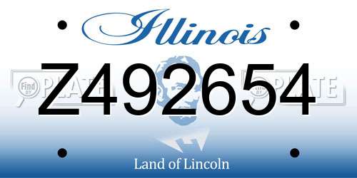 Z492654 Illinois License Plate