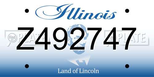 Z492747 Illinois License Plate