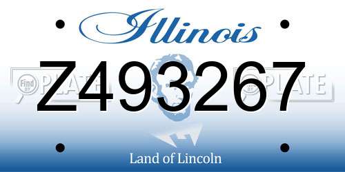 Z493267 Illinois License Plate