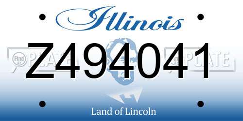 Z494041 Illinois License Plate