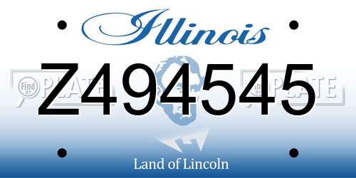 Z494545 Illinois License Plate