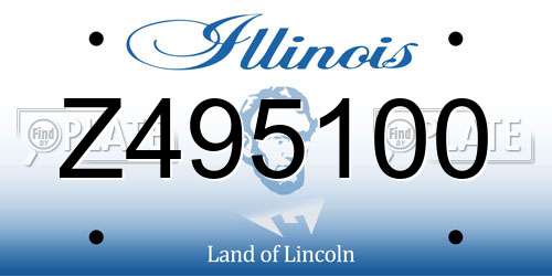 Z495100 Illinois License Plate