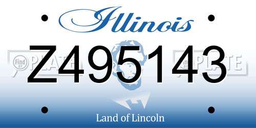 Z495143 Illinois License Plate