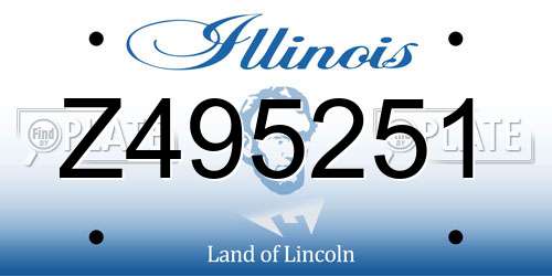 Z495251 Illinois License Plate