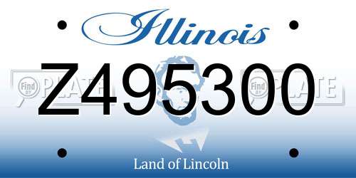 Z495300 Illinois License Plate