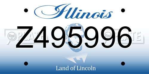 Z495996 Illinois License Plate