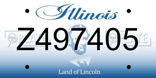 Z497405 Illinois License Plate