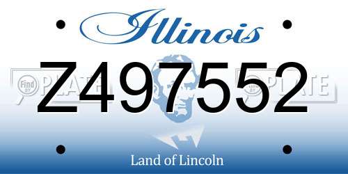 Z497552 Illinois License Plate