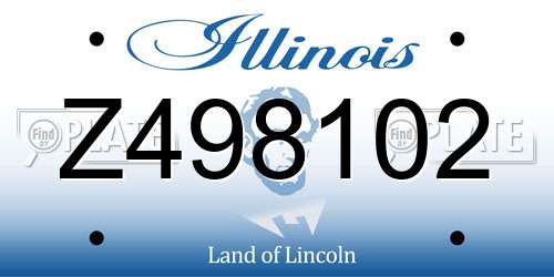 Z498102 Illinois License Plate