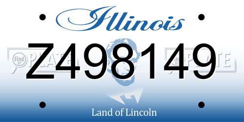 Z498149 Illinois License Plate