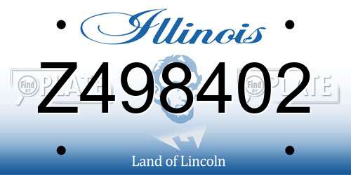 Z498402 Illinois License Plate