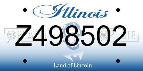 Z498502 Illinois License Plate