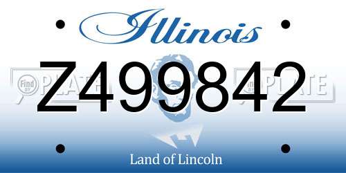 Z499842 Illinois License Plate