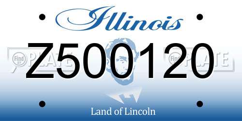 Z500120 Illinois License Plate