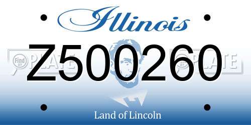 Z500260 Illinois License Plate