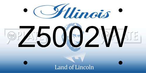 Z5002W Illinois License Plate