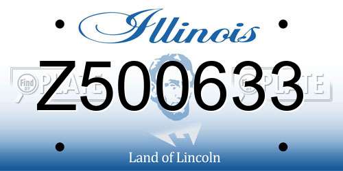 Z500633 Illinois License Plate