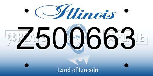 Z500663 Illinois License Plate