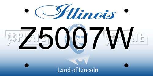 Z5007W Illinois License Plate