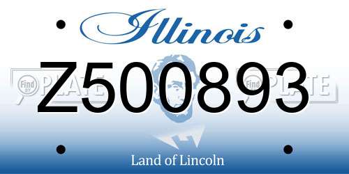 Z500893 Illinois License Plate