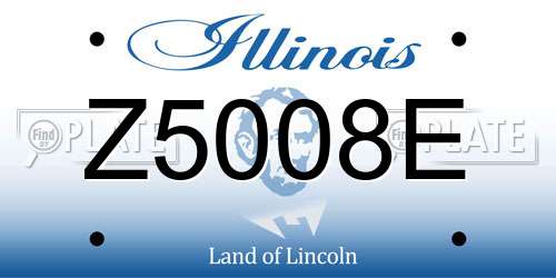Z5008E Illinois License Plate