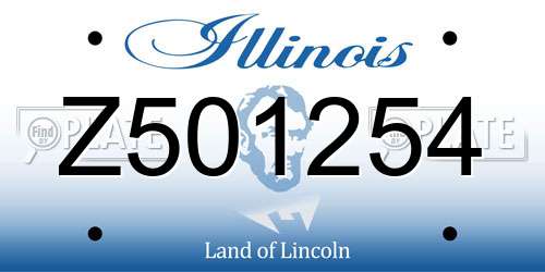 Z501254 Illinois License Plate