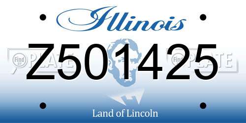 Z501425 Illinois License Plate