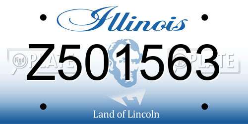Z501563 Illinois License Plate