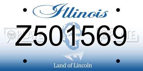 Z501569 Illinois License Plate