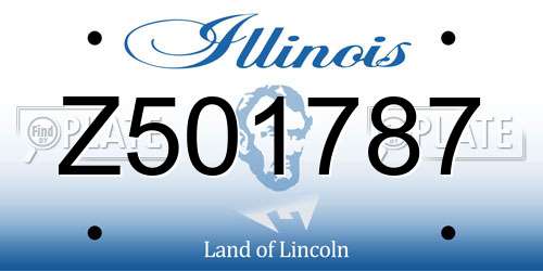 Z501787 Illinois License Plate