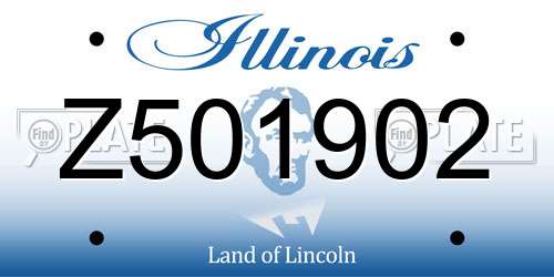 Z501902 Illinois License Plate