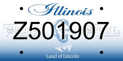 Z501907 Illinois License Plate