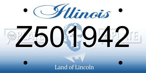 Z501942 Illinois License Plate