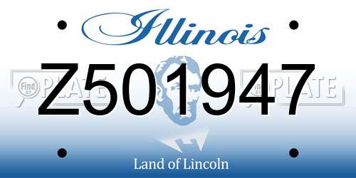 Z501947 Illinois License Plate