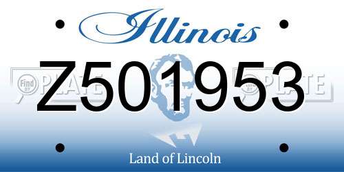 Z501953 Illinois License Plate