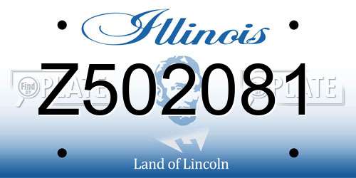 Z502081 Illinois License Plate
