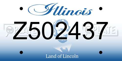 Z502437 Illinois License Plate