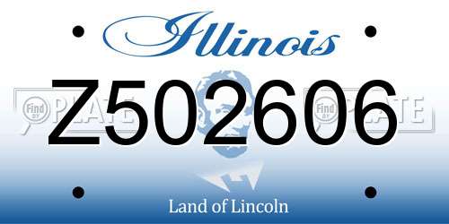 Z502606 Illinois License Plate