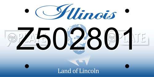 Z502801 Illinois License Plate