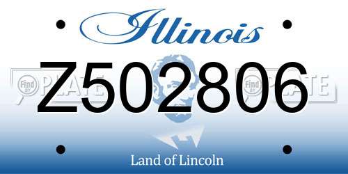 Z502806 Illinois License Plate