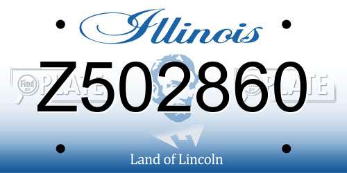 Z502860 Illinois License Plate