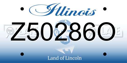 Z50286O Illinois License Plate