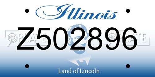 Z502896 Illinois License Plate