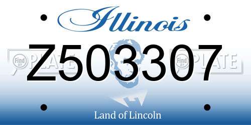 Z503307 Illinois License Plate