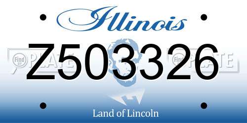 Z503326 Illinois License Plate